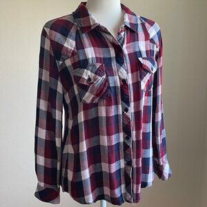 Rails Red, White and Blue Plaid Button Down Shirt Size M